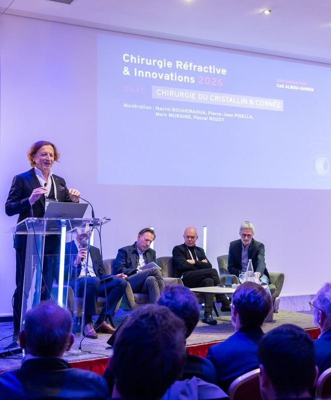 Dr Gilles Lesieur en conférence lors de la 18e journée Chirurgie Réfractive et Innovations 2026